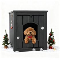 Dog House,Outdoor & Indoor Dog Kennel Furniture, Weatherproof Kennel Furniture for Small to Medium Dogs, Easy to Assemble & Clean,Grey