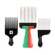 thumbnail image 2 of Peine para el pelo africano de metal con mango plegable de color negro y dientes metálicos. A, 2 of 5