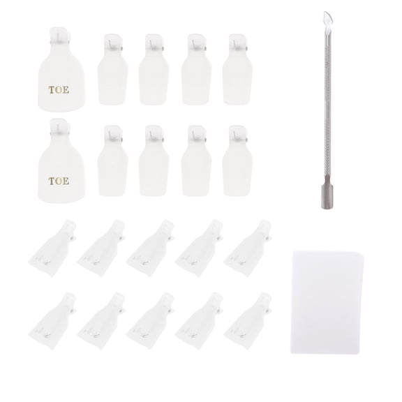 Unique Bargains 1 Set Durable Nail Art Removal Clip Kit Nail Care Tools for Women White