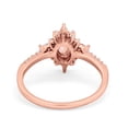thumbnail image 3 of Vintage Oval Halo Wedding Ring Rose Tone, Simulated Morganite CZ 925 Sterling Silver Size 10, 3 of 5