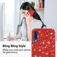 thumbnail image 2 of Compatible with Samsung Galaxy A50 Case, Glitter Sparkly Samsung Galaxy A50 Phone Case with Slim Silicone Shockproof Protective Bumper Cover for Cute Girls Women (Red), 2 of 14