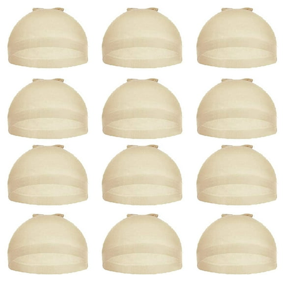 potrochi Hair Mesh Wig Cap Hair Net Stocking Wig Caps for Women 12 Pack Light Blonde