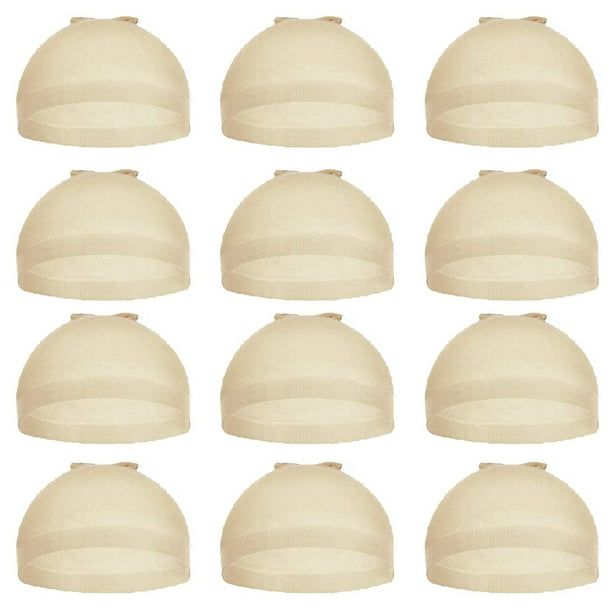 Peluca de malla para el cabello, redecilla para el cabello, gorros para peluca para mujer, paquete de 12, rubio claro