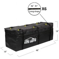 CZC AUTO Expandable Waterproof Hitch Cargo Carrier Bag, 9.5 to 11.6 cu. ft, Soft Black
