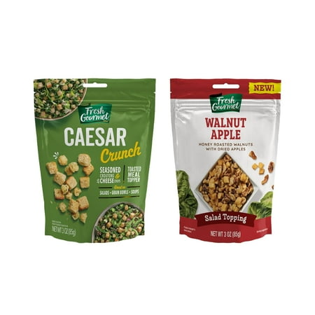 Fresh Gourmet Variety Pack 1 Caesar Crunch 3 Oz 1 Apple Walnut Topping 3 Oz Perfect Salad Toppings Fresh Gourmet Variety Pack 1 Caesar Crunch 3 Oz 1 Apple Walnut Topping 3 Oz Perfect Salad Toppings