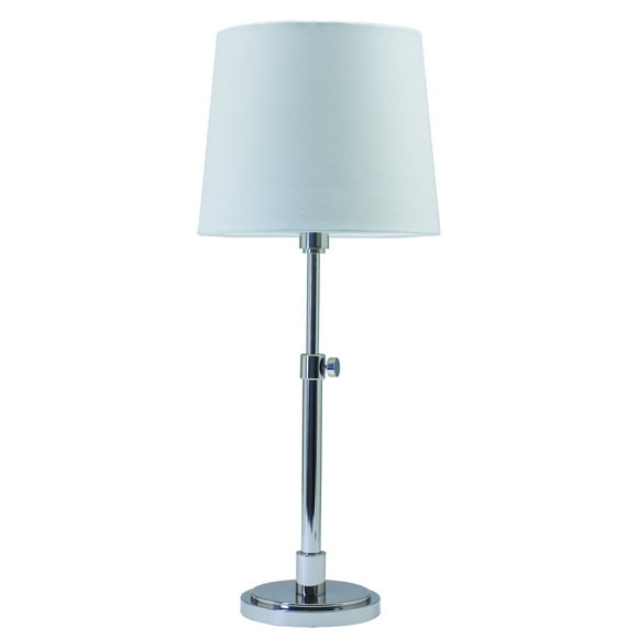 House Of Troy TH750-PN Collection Maison de Ville Lampe de Table Portable, Nickel Poli avec Abat-Jour en Lin Blanc Cassé