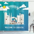 thumbnail image 1 of Ambesonne Croatia Shower Curtain, Landmarks and Welcome Text, 69"Wx84"L, Multicolor, 1 of 3
