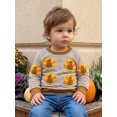 thumbnail image 4 of RUINIXCW Toddler Baby Boy Girl Thanksgiving Sweatshirt Outfit Fall Winter Clothes Turkey Embroidery Striped Long Sleeve Crewneck Sweatshirt Pullover Tops, 4 of 9