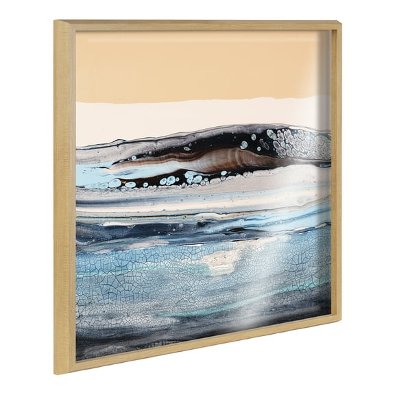 Kate and Laurel Blake Glacier Park Framed Printed Acrylic Wall Art by Xizhou Xie, 24x24 Natural, Modern Abstract Bright Landscape Art for Wall