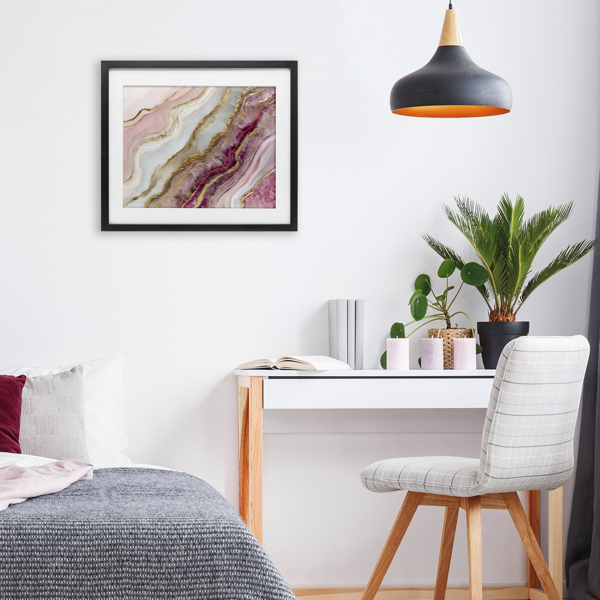 Stupell Industries Frozen Petal Stone Black Framed Print Under Glass, design by Svetlana Aleynikova