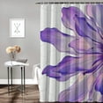 thumbnail image 2 of Shiartex  Flower Shower Curtain, Abstract Themed Modern Futuristic Image with Water Like Colored Artwork Print, Cloth Fabric Bathroom Decor Set with Hooks, Lilac Pink White, 2 of 7