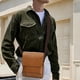 thumbnail image 4 of Bolso de hombro cruzado texturizado de cuero premium, correa ajustable, bolso espacioso y ligero para viajar, trabajo diario necesario, bolso de hombro cruzado, unisex, 4 of 8
