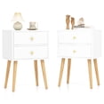 thumbnail image 1 of Giantex Nightstand W/2 Drawers, End Side Table w/Natural Legs for Small Spaces(2, White), 1 of 8