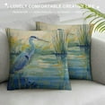 thumbnail image 3 of COMIO  Heron Throw Pillow Cover Watercolor Blue Heron Crane Bird Animal Wildlife Leaves Water Nature Square Pillow Case Cushion Cover for Home Car Decorative, 3 of 5