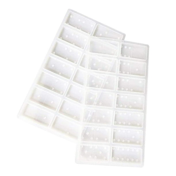 2 de resina para fundición, de resina DIY de silicona para fundición para tartas, mini jabón, chocolate, elaboración de dul - Blanco mayimx Molde para hacer dominó