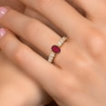thumbnail image 4 of Gem Stone King 14K Yellow Gold Ruby Red Mystic Topaz and Lab Grown Diamond Engagement Ring for Women | 1.68 Cttw | Oval 7X5MM | Gemstone November Birthstone | Size 6, 4 of 6