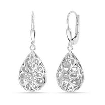 LeCalla 925 Sterling Silver Filigree Infinity Celtic Knot Lever Back Drop Dangle Earrings for Women and Teen 33MM