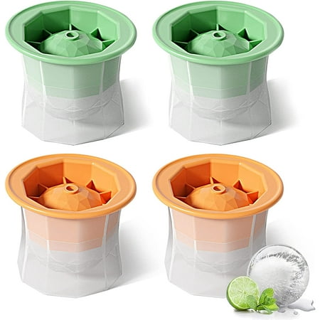 

- Set of 4 Ice Ball Mold. 2.5 Inches Large Ice Balls Maker. Round Ice Cube Mold. Mold for Large Round Craft Whisky Ice Balls for Bourbon. Scotch.Cocktail Drinks