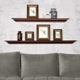 thumbnail image 7 of WELLAND 48'' Pine Wood Fireplace Mantel Shelf, Corona Crown Molding Floating Wall Photo Ledge Shelves, Mahogany Brown Finished, 7 of 7