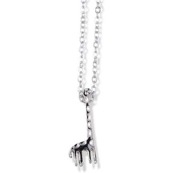 EPJ Giraffe with Straight Legs and Neck Round Head Silver on Silver Chain Necklace