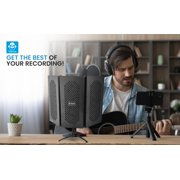 iDance Foldable Absorbent Microphone Isolation Shield, 3 Microphone Isolator Panels, Studio Recording Mic Vocal Isolation Shield, Foldable Sound Shield, Sound Isolator Panels for Recording