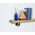 thumbnail image 3 of JR Home 45" Wood Live Edge Mantel Shelf with Metal Pipefitter Corbels in Natural, 3 of 3