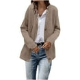 thumbnail image 2 of BEFOKA Women's Chunky Knit Open Front Sweater Long Sleeve Button Loose Short Cardigan Outerwear Coats, 2 of 6