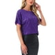 thumbnail image 4 of Camisa de lentejuelas INSPIRE CHIC para mujer, blusa brillante de manga dolman, oversize, XL, color púrpura oscuro, 4 of 5