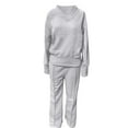 thumbnail image 4 of MSJUHEG Long Sleeve Workout Set,Jumpsuits for Women,Matching Sweat Sets for Women,Tracksuit for Women,Two Piece Outfits Sweatsuit Set Wide Leg Set,Wide Leg Jumpsuits for Women Gray M, 4 of 4