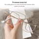 thumbnail image 5 of Minnieouse Gafas para miopía con lentes antiazules, gafas cuadradas ligeras para ordenador, suministros de oficina, montura dorada plana Type3 NO3, 5 of 6
