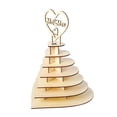 thumbnail image 2 of Estante de exhibición del chocolate en forma de corazón de la cruz 3D de 7 niveles de la decoración del hogar de madera para el banquete de boda, 2 of 7