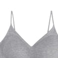 thumbnail image 6 of Womens Wire Free Bra, Full Coverage V Neck Medium Support Bra with Spaghetti Straps, Lounge Comfort Bra | VerBelle,Gray XL, 6 of 6
