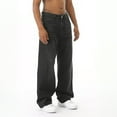 thumbnail image 3 of EMMIOL Men's Wide Leg Jeans Y2K Vintage Baggy Jeans 90s Hip Hop Streetwear Loose Fit Denim Pants, 3 of 6