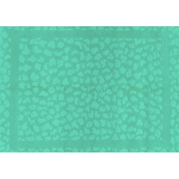 Ahgly Company Indoor Rectangle Abstract Turquoise Blue Modern Area Rugs, 6' x 9'