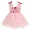 thumbnail image 2 of IBTOM CASTLE Toddler Baby Girls Tutu Dress Sleeveless V Neck Sparkle Sequins Glitters Princess Tulle Casual Birthday Party Dress 3-4 Years Pink, 2 of 8