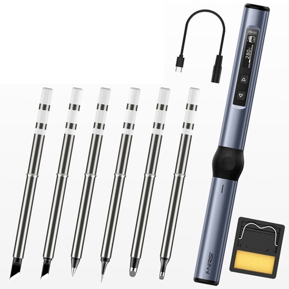 Station de Soudure Portable Intelligente pour Fer à Souder 0.87inch Boîtier en Alliage d'Aluminium à Affichage OLED avec Fonction de Réglage de la Tension d'Entrée Réglable