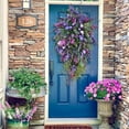 thumbnail image 3 of Purple Tulip Wreath Spring Artificial Flower Garland Front Door Wall Decorations, 3 of 8