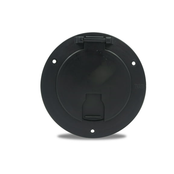 Thetford | B&B Molders RV Deluxe Round Electric Hatch w/ Back, Black, 94330