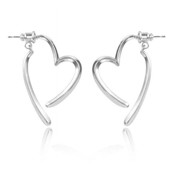 Alexcraft Geometric Hoop Earrings, Silver Heart Teardrop Studs Lightweight Earrings Hypoallergenic Hoop Earrings Birthday Earrings for Women
