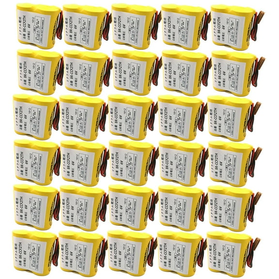 (Pack of 30) 5000mAh BR-CCF2TH 6V Lithium Replacement Battery for A06B-6073-K001 A98L-0001-0902, Brown Connector