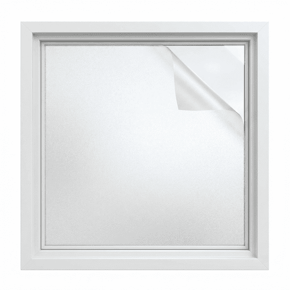 Window Privacy Film, 2 Rolls 23.6x39.3 Inch Static Cling Frosted Glass Covering, 3D Rainbow Crescent Pattern Decorative Film for Bathroom Shower Door and Home Decor