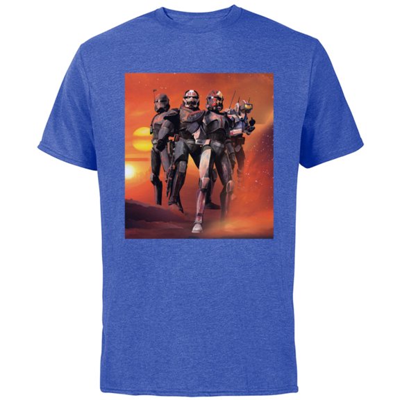 Star Wars The Bad Batch Hunter Wrecker Tech Crosshair Sunset Standard - Short Sleeve Cotton T-Shirt for Adults - Customized-Royal Heather