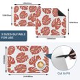 thumbnail image 5 of Red Monstera Leaf Dish Drying Mats for Kitchen Counter, Tropical Botanical Minimalist Modern Summer Absorbent Coffee Bar Mat with Non-slip Rubber Backed Quick Drying Dish Rack Pad 16"x18", 5 of 9