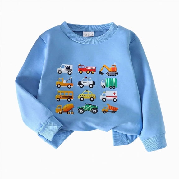 felwors Toddler Baby Boy Fall Outfits 12 18 24 Months 2T 3T 4T Boys Winter Clothes Long Sleeve Trucks Sweatshirt Pants Set