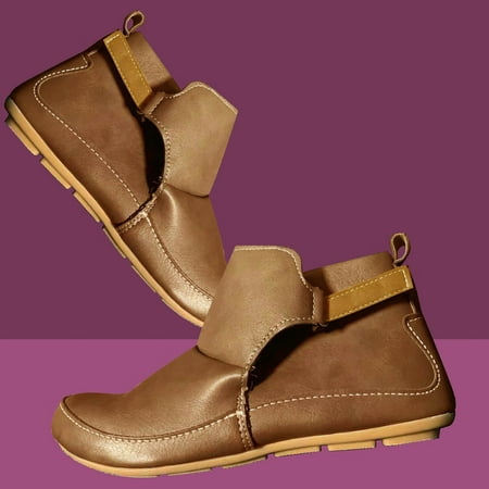 

Womens Hook Loop Platform Short Boots New Style Fashion Leather Martins Shoes