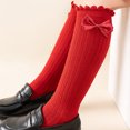 thumbnail image 4 of Odeerbi Bowknot Christmas Socks for Kids Boys Girls Mid-Calf Socks Fall Winter 2024 New Year's Red Socks Christmas Calf Socks Christmas Gift Stockings 3-12 Years Red, 4 of 5