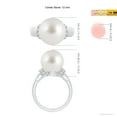 thumbnail image 5 of ANGARA South Sea Cultured Pearl Collar Ring with Diamonds in 14K White Gold for Women | June Birthstone, Birthday, Anniversary, Jewelry Gift for Women | Pearl Ring, 5 of 9