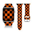 thumbnail image 1 of Compatible Con Apple Watch Negro Y Naranja 38/40/41/42/44/45 Mm Para Mujeres Y Hombres, Silicona Suave, Regalos De Halloween, Decoraciones A Cuadros, Pulsera De Repuesto Para Iwatch Series 9, 8, 7, 6,, 1 of 4