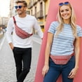 thumbnail image 2 of Fanny Pack Red Christmas Knitted Pattern Waist Pack Bag,Running Cross Bag,Waterproof Large Fanny Packs for Women Men for Travel Running Hiking Cycling, 2 of 6