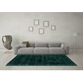 thumbnail image 3 of Ahgly Company Machine Washable Indoor Rectangle Abstract Turquoise Blue Contemporary Area Rugs, 2' x 5', 3 of 4